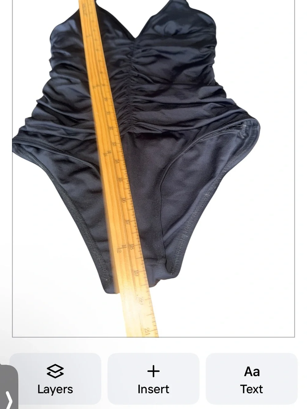 L*Space Black Ruched Halter One Piece Swimsuit Size 4 Made in USA